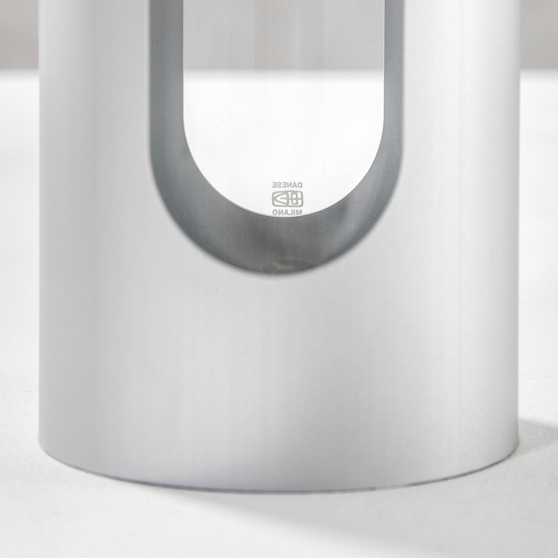 Vase Enzo Mari du 20ème siècle modèle Camicia en verre et aluminium, années 60 Bon état �à Turin, Turin