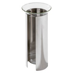 20th Century Enzo Mari Vase Model Camicia in Glass and Aluminum '60s