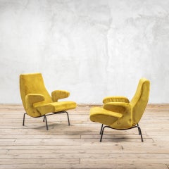 20th Century, Erberto Carboni Pair of Armchairs mod. Delfino