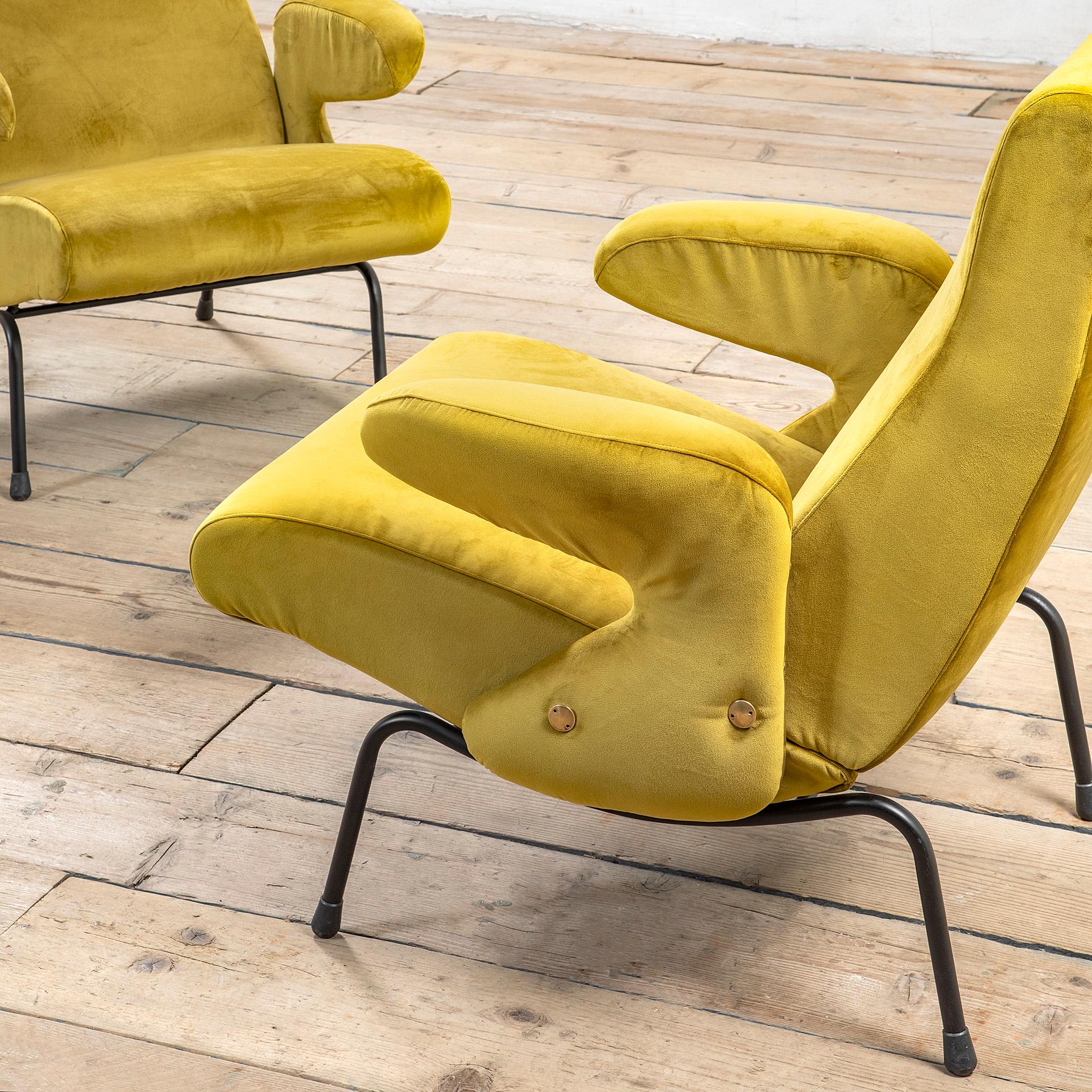Mid-Century Modern 20e siècle, Erberto Carboni Paire de fauteuils mod. Delfino en vente