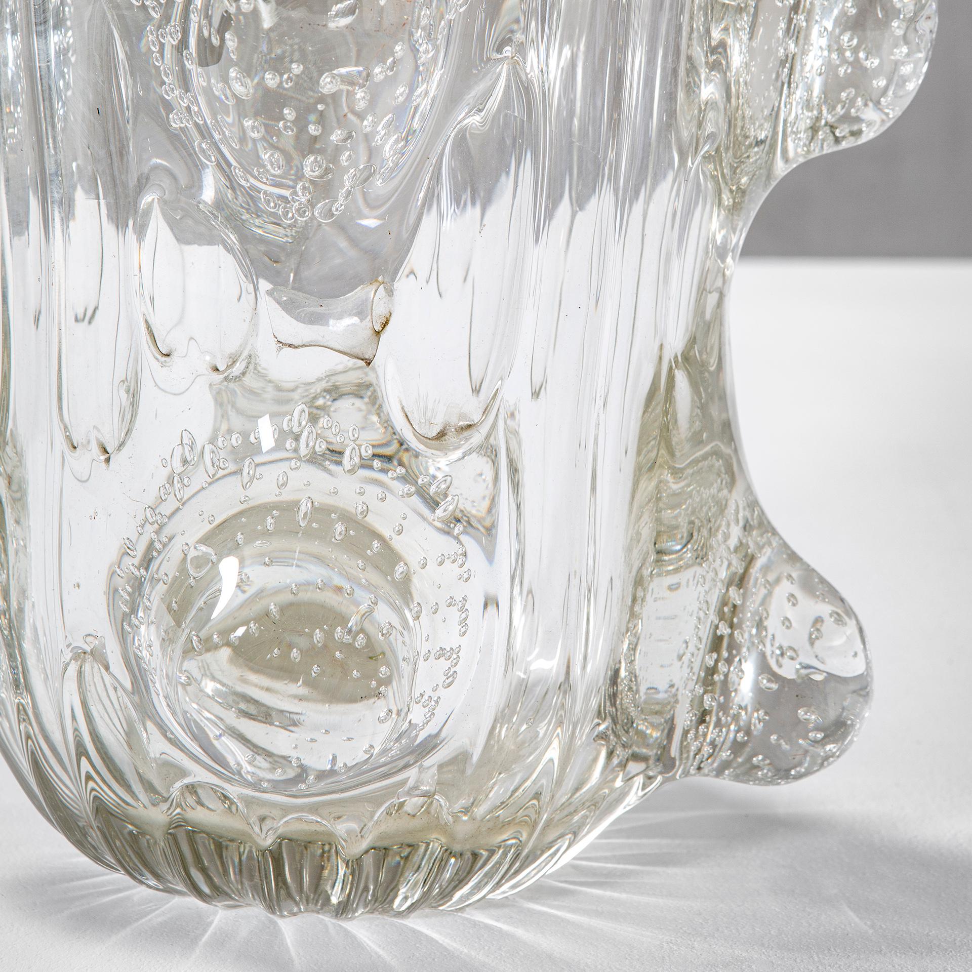 Mid-20th Century 20th Century Ercole Barovier Big Vase in Murano Glass Mugnoni end of '30s