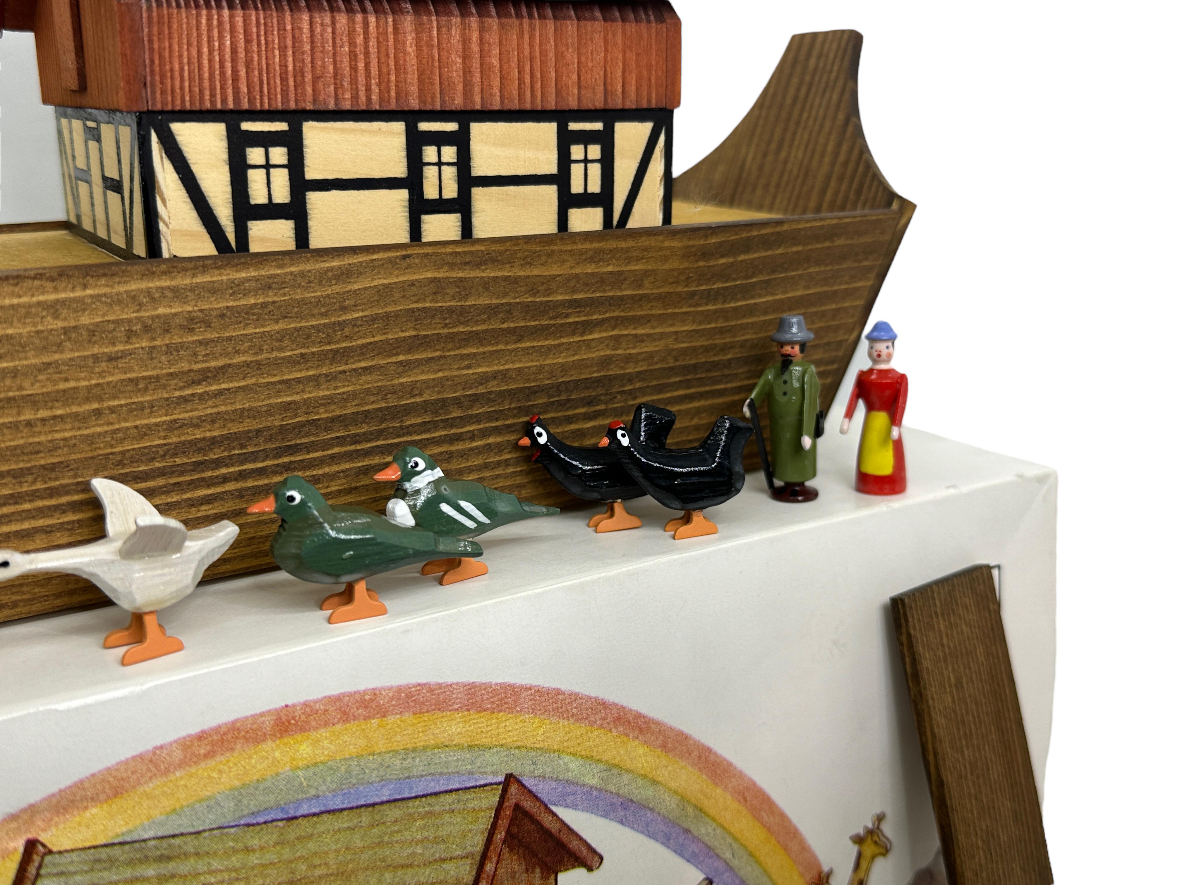  20. Jahrhundert Erzgebirge Deutsch Noah's Arche Putz Spielzeug Set, Vintage Folk Art  im Angebot 3