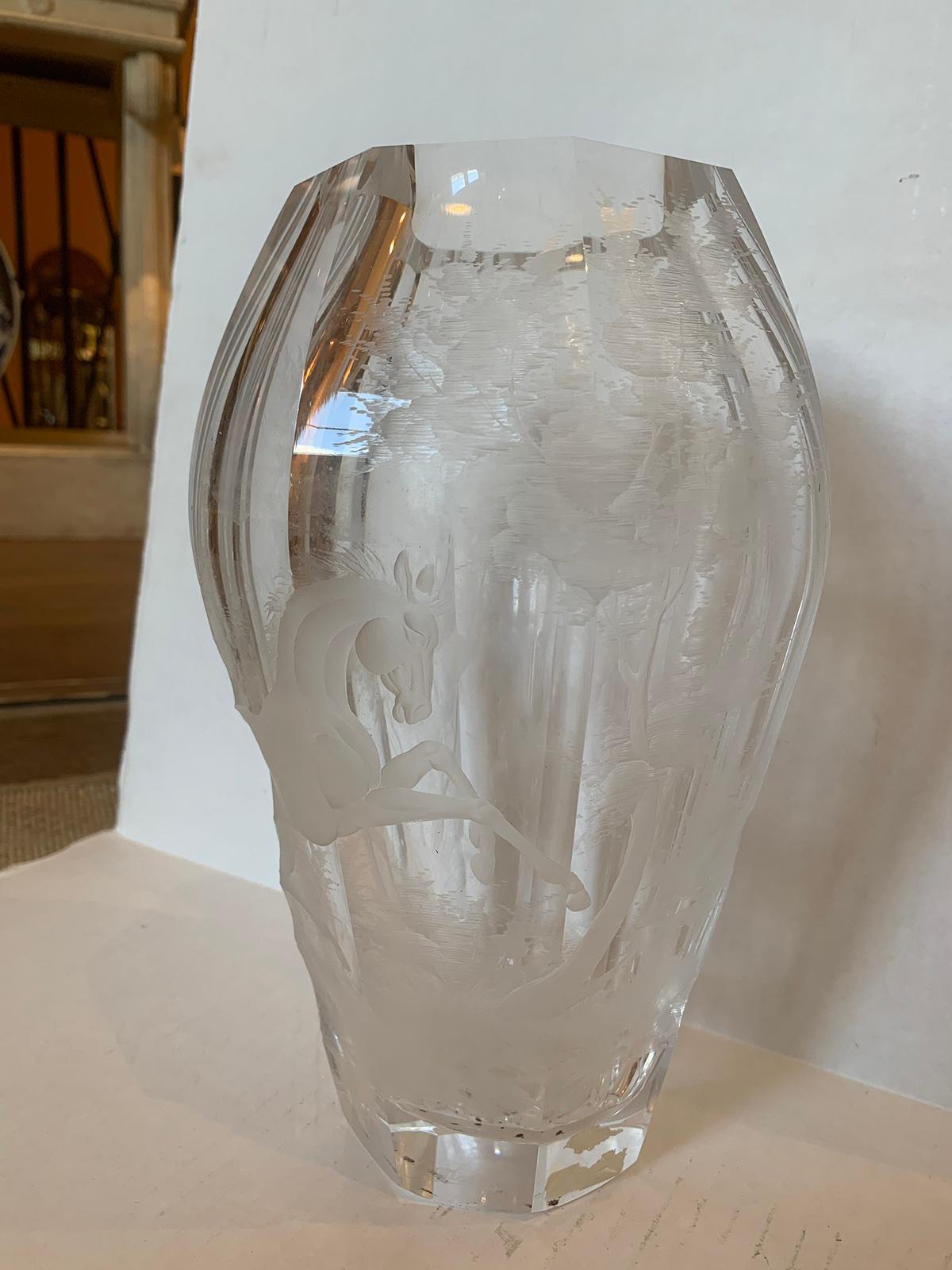 etched glass vase
