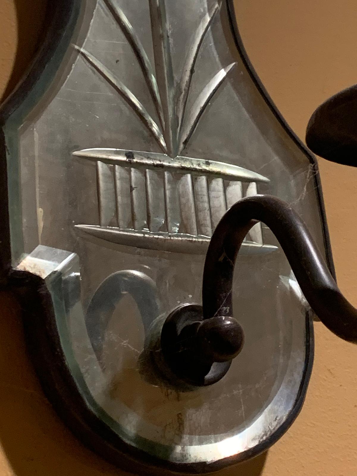 20th Century Etched Mirror Sconce For Sale 7