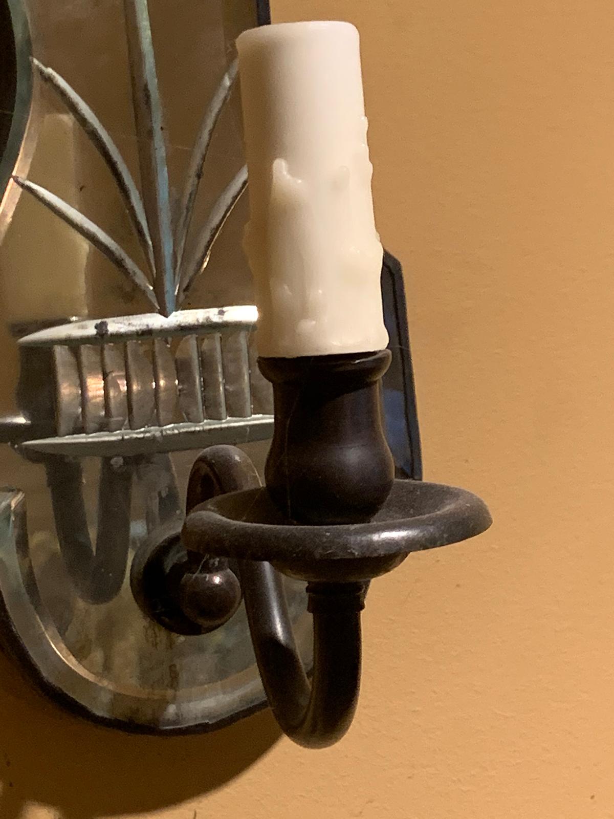 20th Century Etched Mirror Sconce For Sale 8