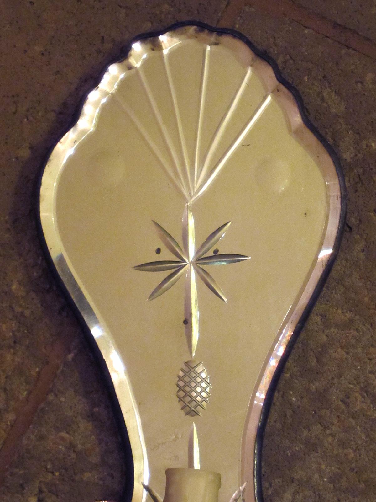 20th Century Etched Mirror Sconce For Sale 1