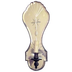 20th Century Etched Mirror Sconce