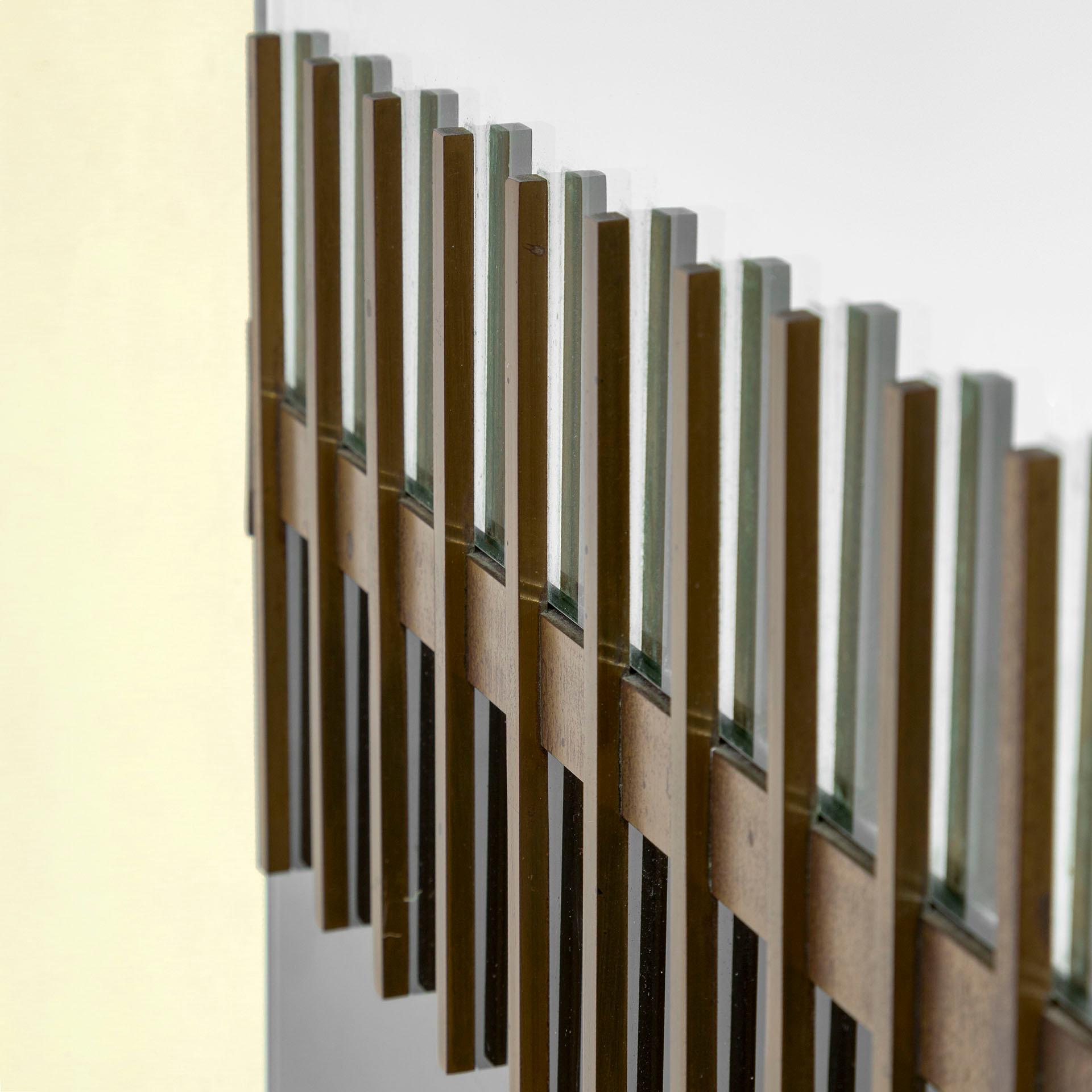 siglo XX, Espejo de pared de latón Ettore Sottsass en Bueno estado para la venta en Turin, Turin