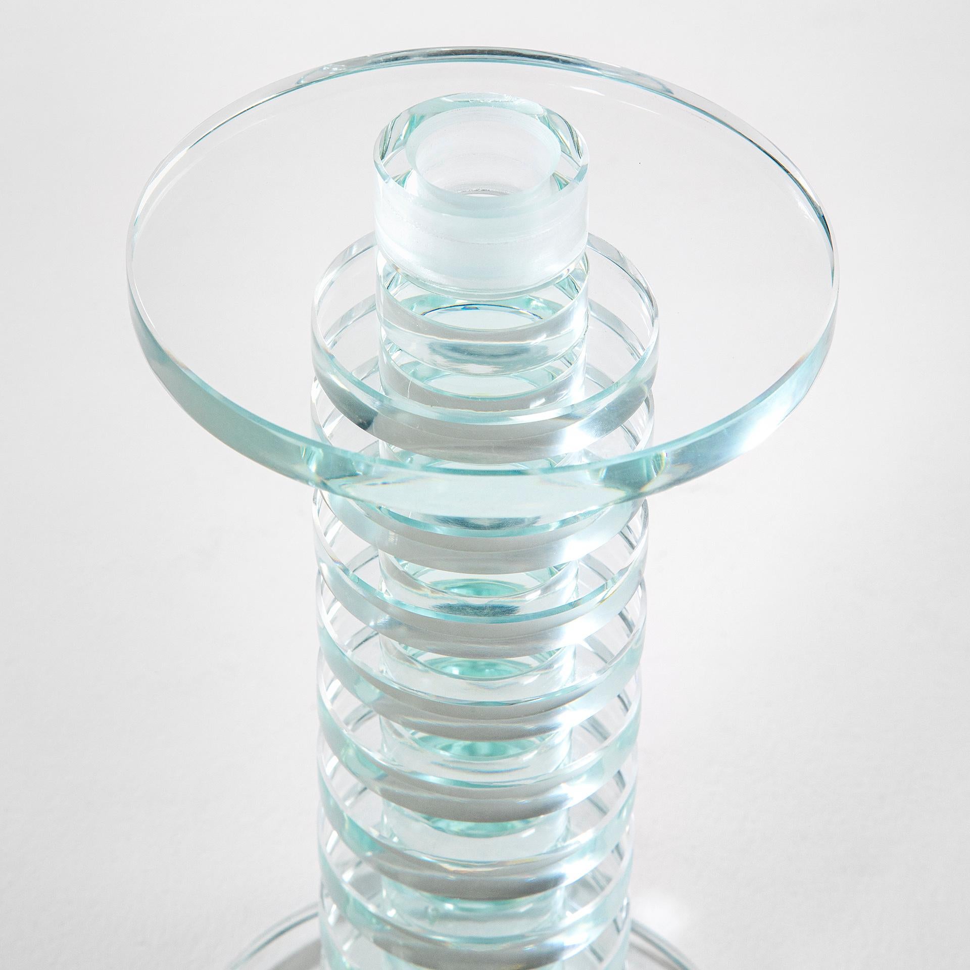 Italian 20th Century Ettore Sottsass Candle Holder Luce Di Cena in Crystal for RSVP For Sale