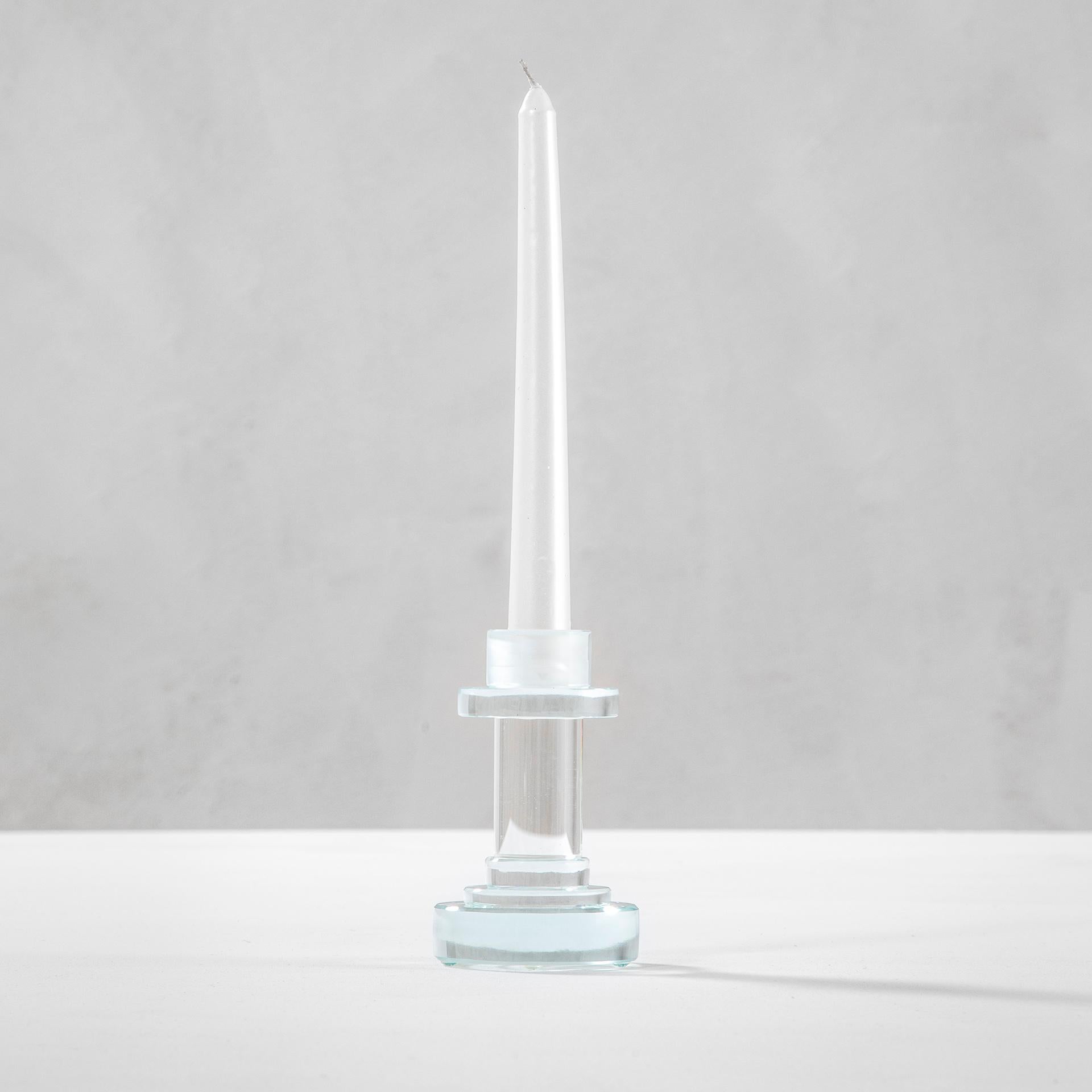 Moderno Portacandele Luce di Luna in cristallo di Ettore Sottsass del XX secolo per RSVP in vendita
