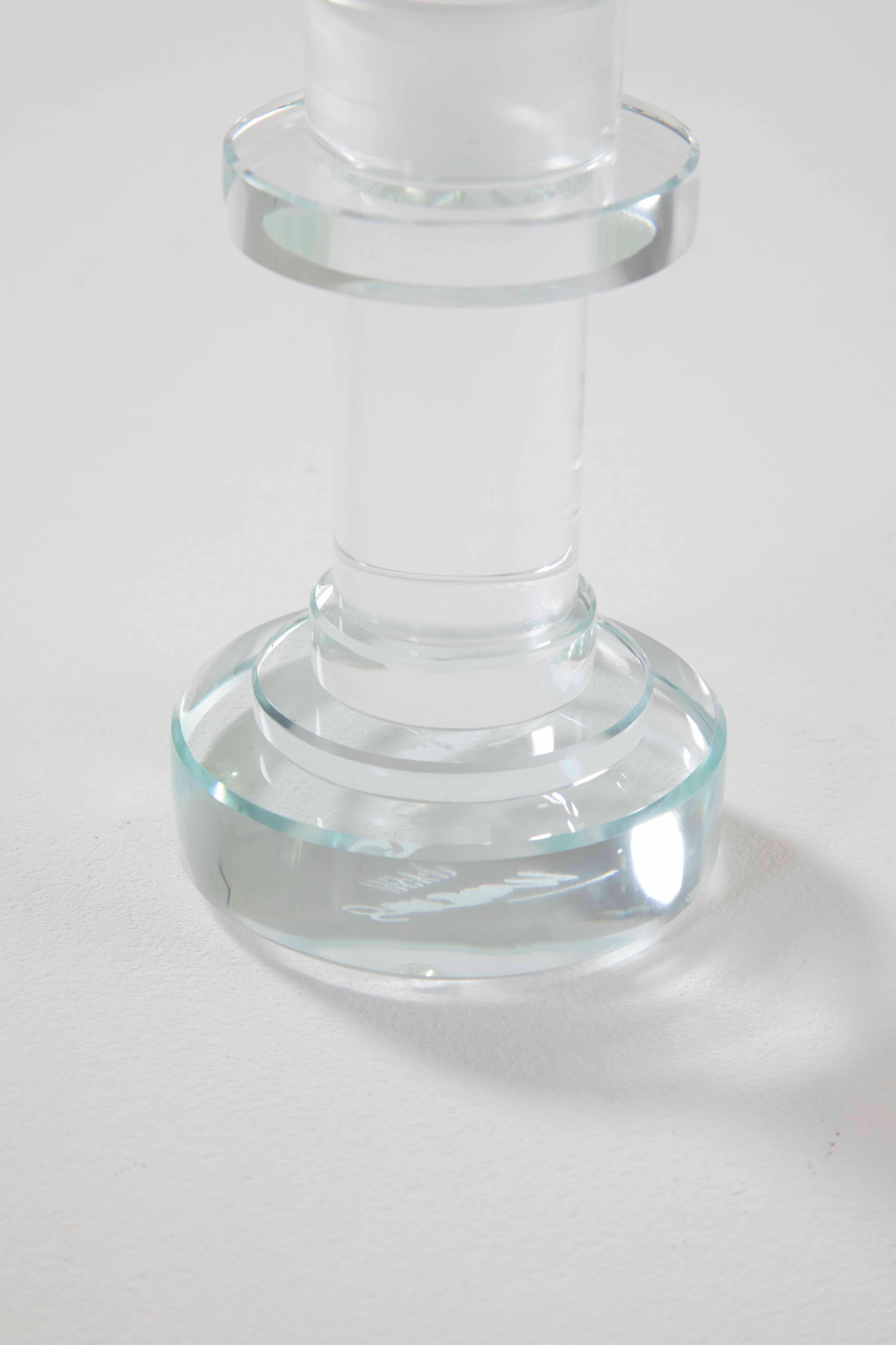 Cristallo Portacandele Luce di Luna in cristallo di Ettore Sottsass del XX secolo per RSVP in vendita