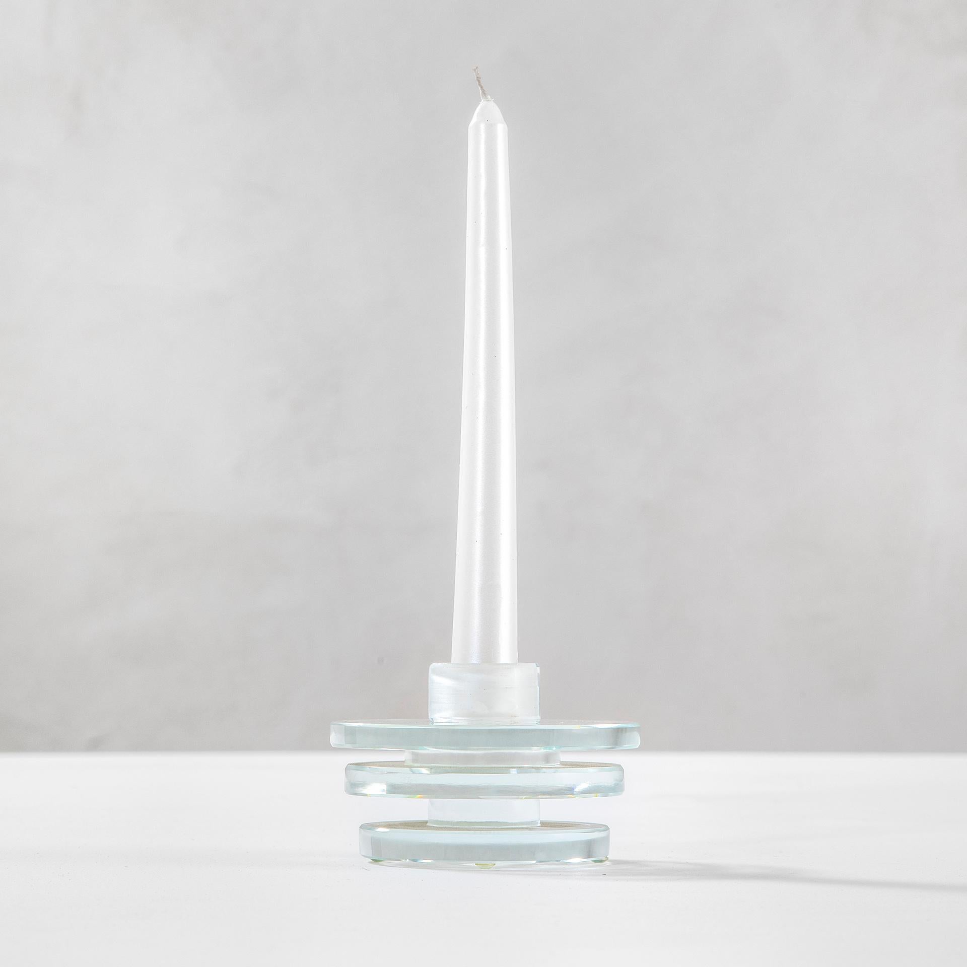 Moderno XX secolo, Ettore Sottsass Portacandele Luce di Sera in cristallo per RSVP in vendita