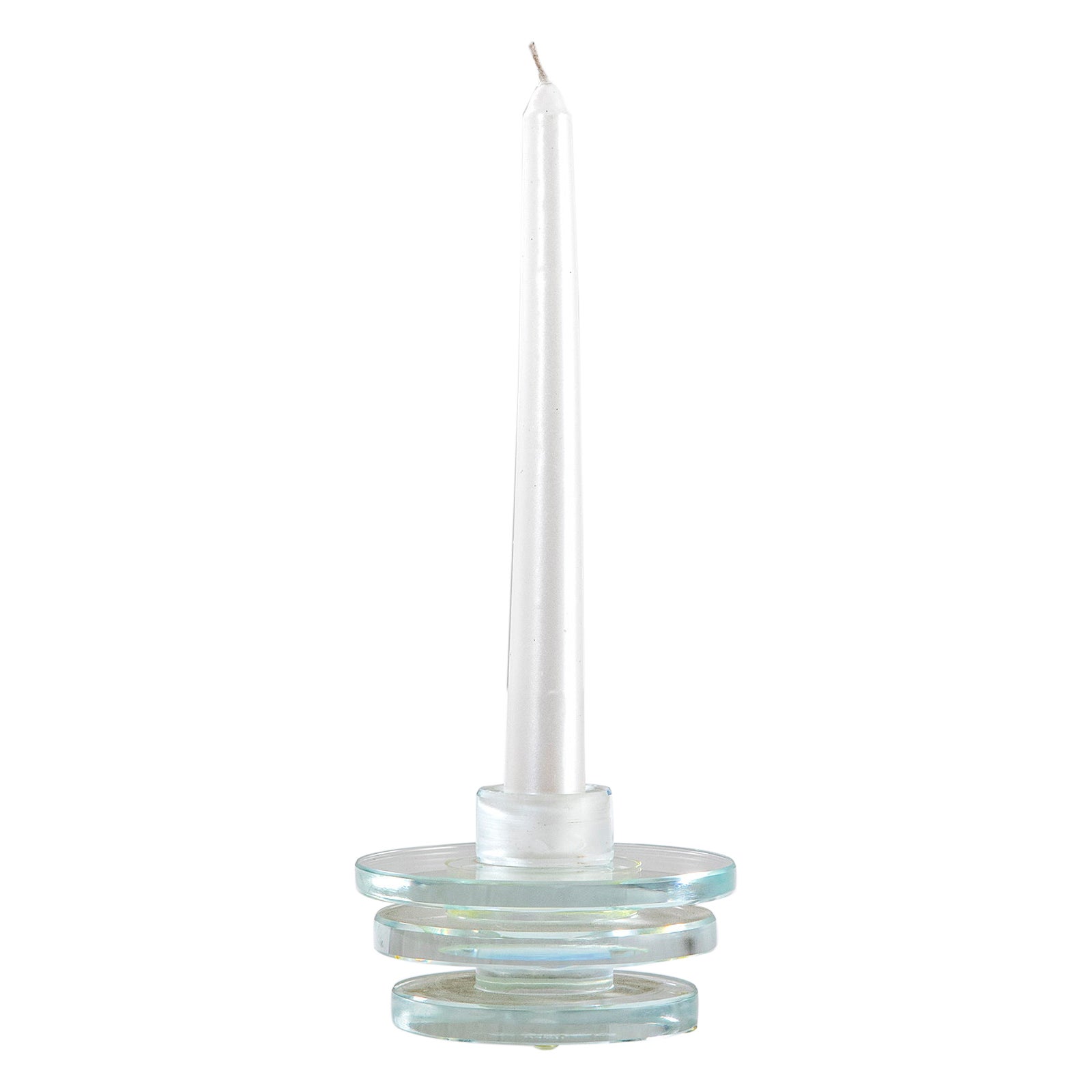 Siglo XX, Ettore Sottsass Portavelas Luce di Sera de Cristal para RSVP