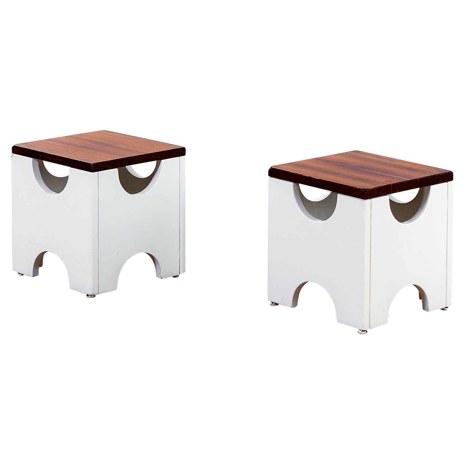 20e siècle, Ettore Sottsass Paire d'ottomans Mod Dado T29 pour Poltronova 1960s