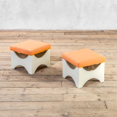 20th Century Ettore Sottsass Pair of poufs mod. Dado T29 for Poltronova