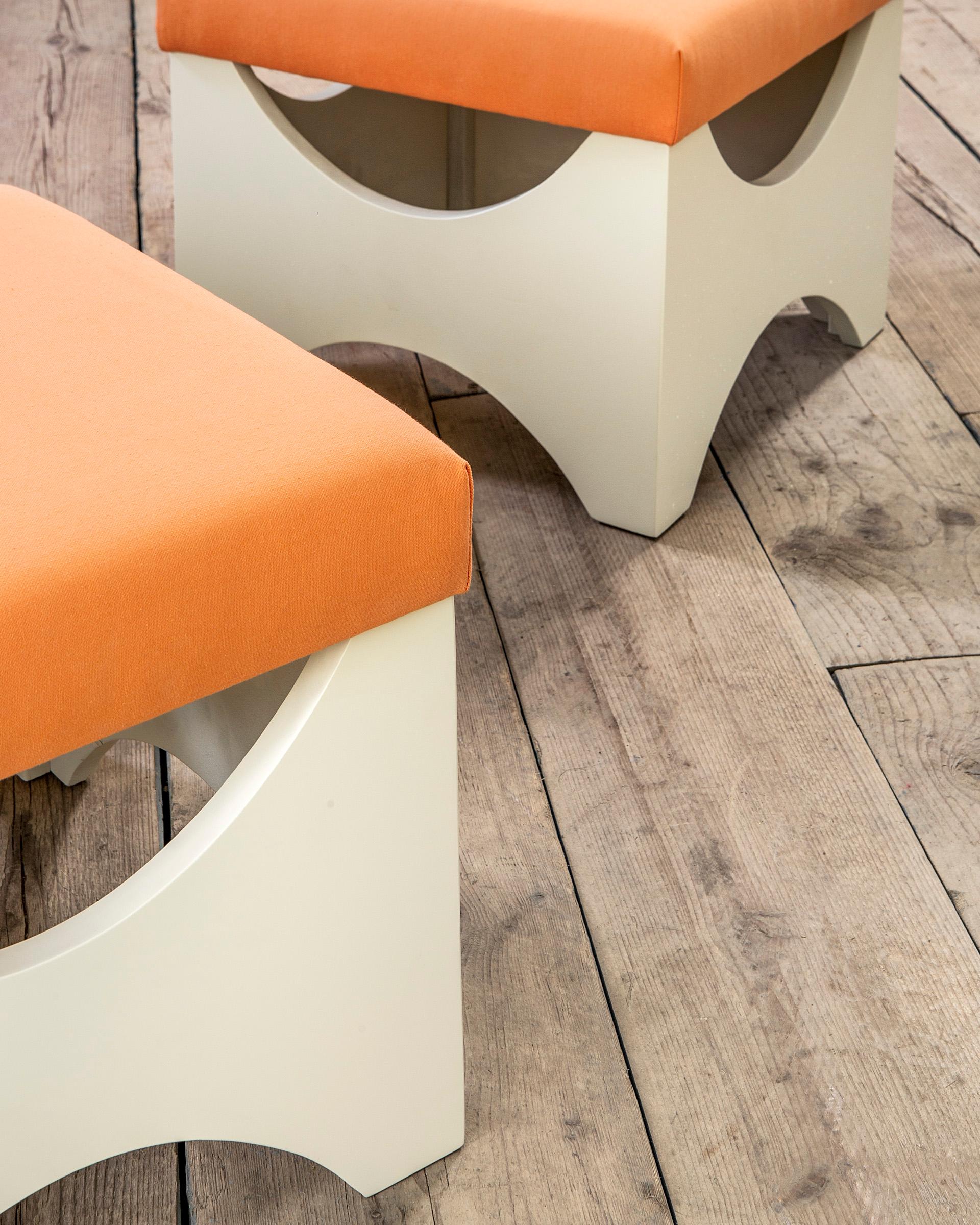 Mid-Century Modern 20th Century Ettore Sottsass Pair of poufs mod. Dado T29 for Poltronova For Sale