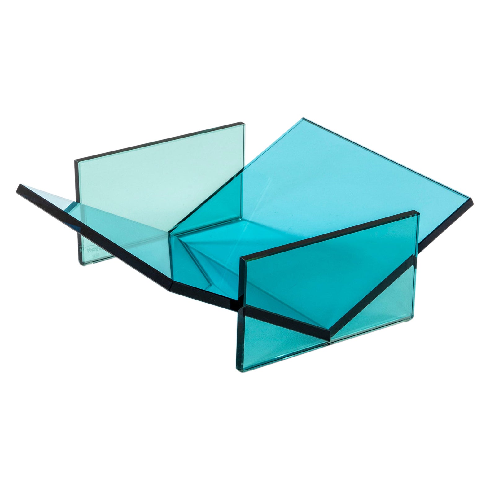 Ettore Sottsass RSVP Tafelaufsatz Mod. aus dem 20. Jahrhundert Celeste aus farbigem Glas