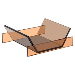 20e siècle Ettore Sottsass Centre de table RSVP Mod, Rosa en verre coloré