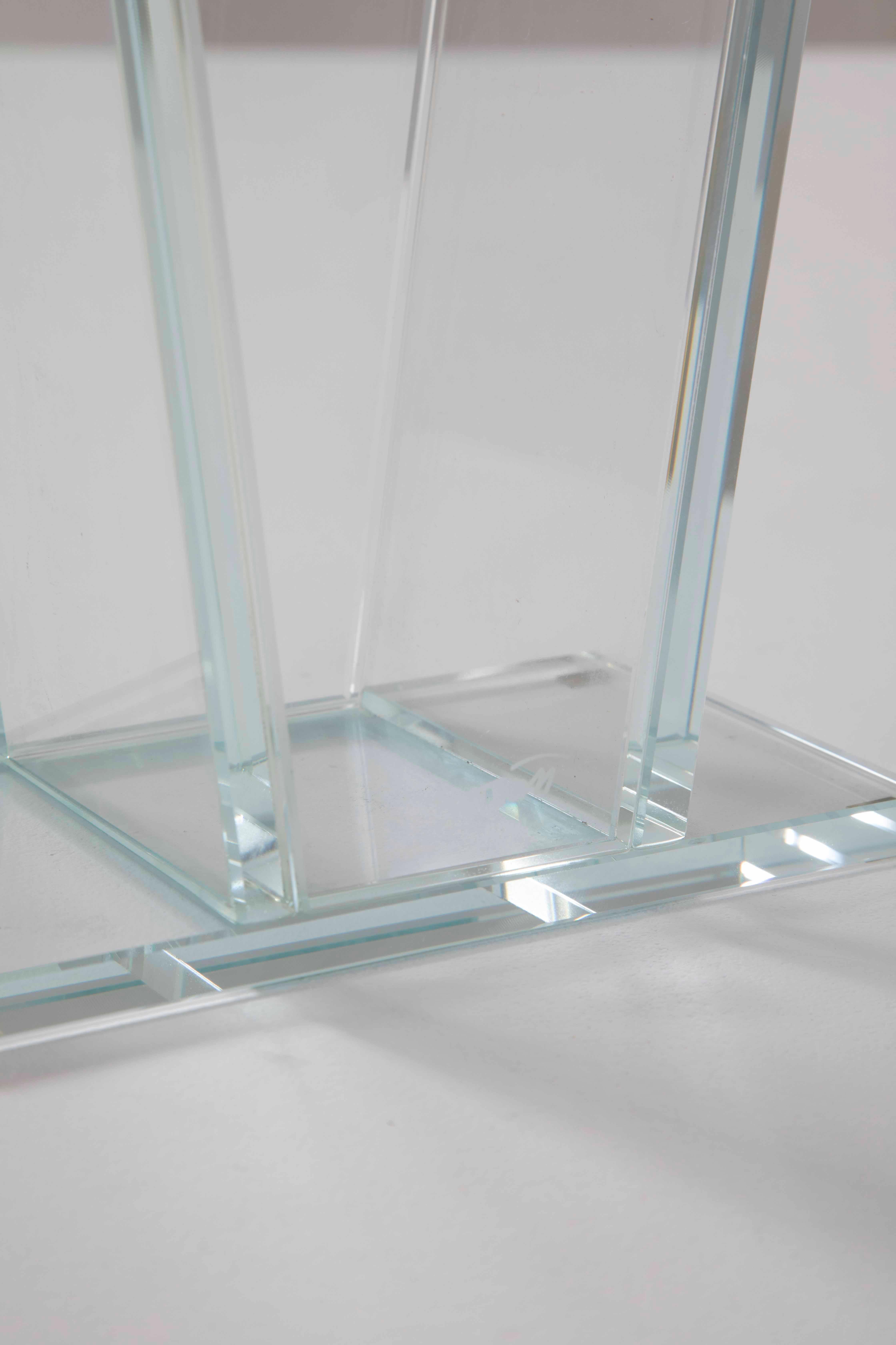 20. Jahrhundert Ettore Sottsass RSVP Vase Mod. Azzurro Extrachiaro aus farbigem Glas im Angebot 5