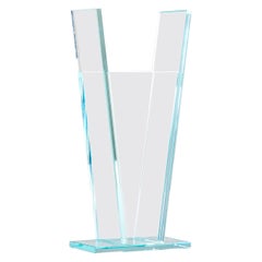 Vaso RSVP Ettore Sottsass del XX secolo Mod. Azzurro Extrachiaro in vetro colorato