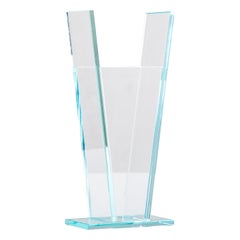 20th Century Ettore Sottsass RSVP Vase Mod. Azzurro Extrachiaro in Colored Glass