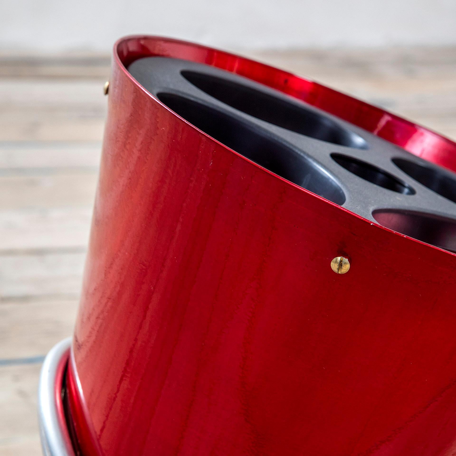 Late 20th Century 20th Century Ettore Sottsass Umbrella Standing in Red Aluminium for Rinnovel '70