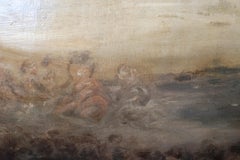 Olio orientalista su tela del XX secolo "Mercato arabo" con cornice