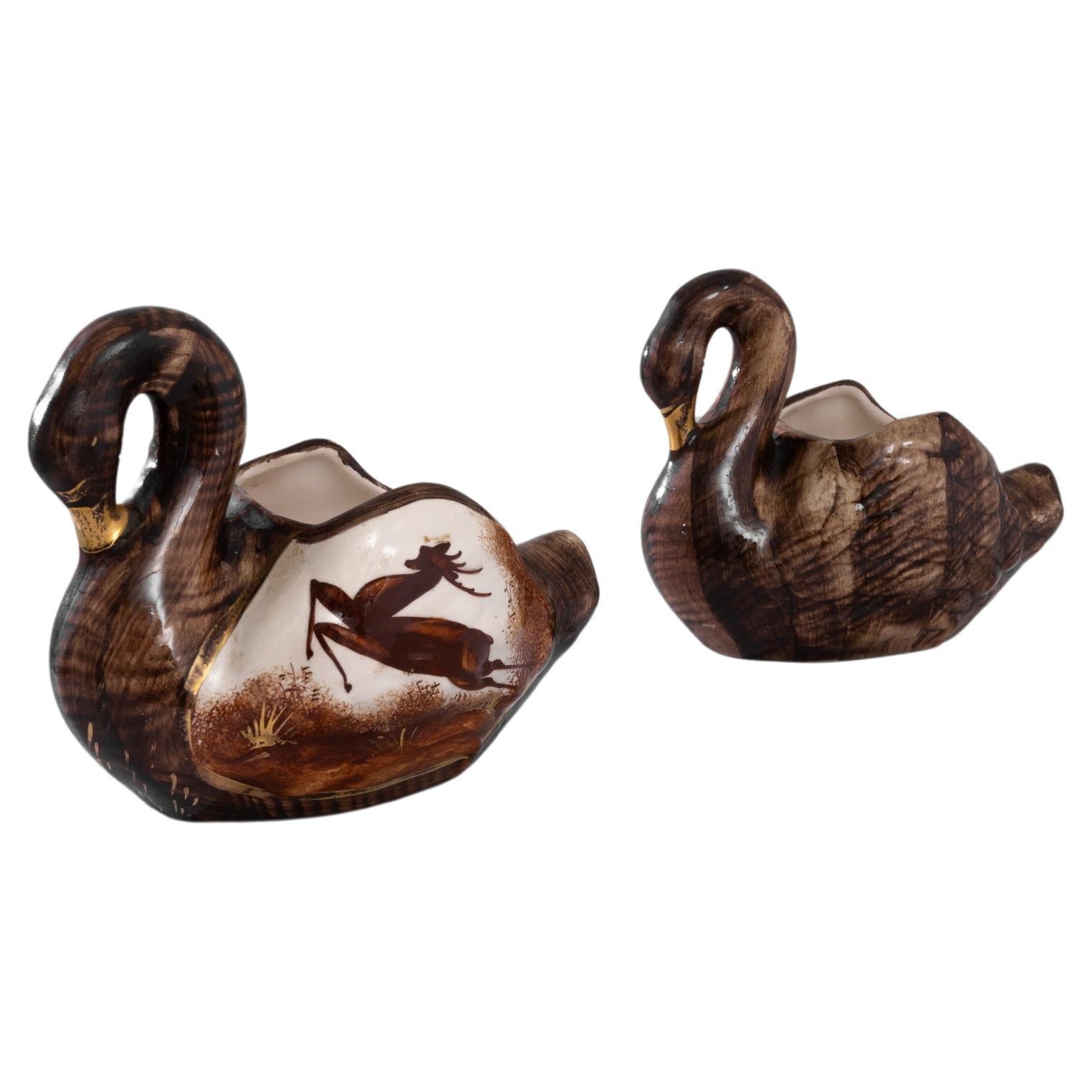 20th Century European Ceramic Swan For Sale