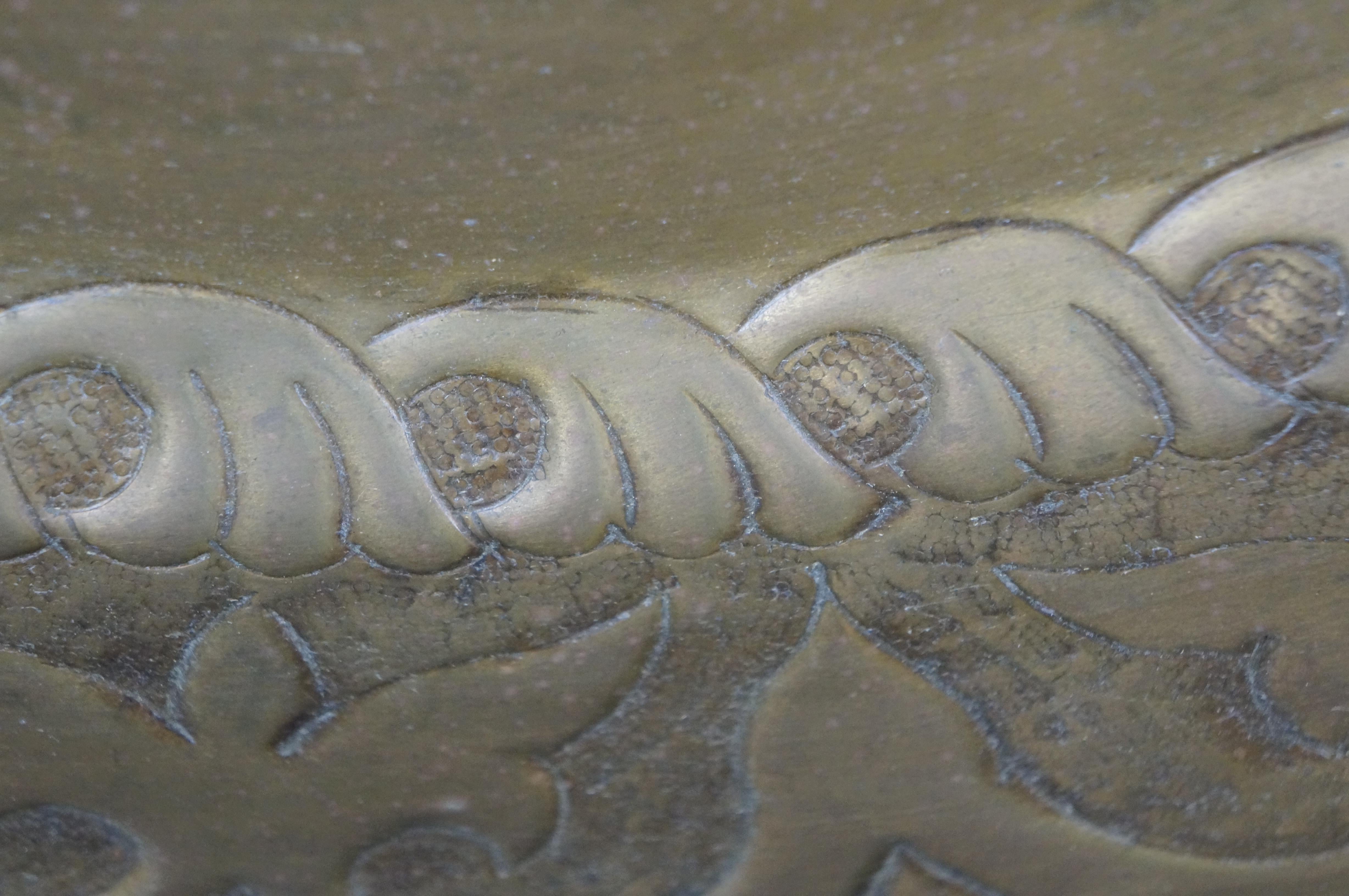 20. Jahrhundert europäischen gehämmert Messing Wand hängende Plaque Platte Tablett 30