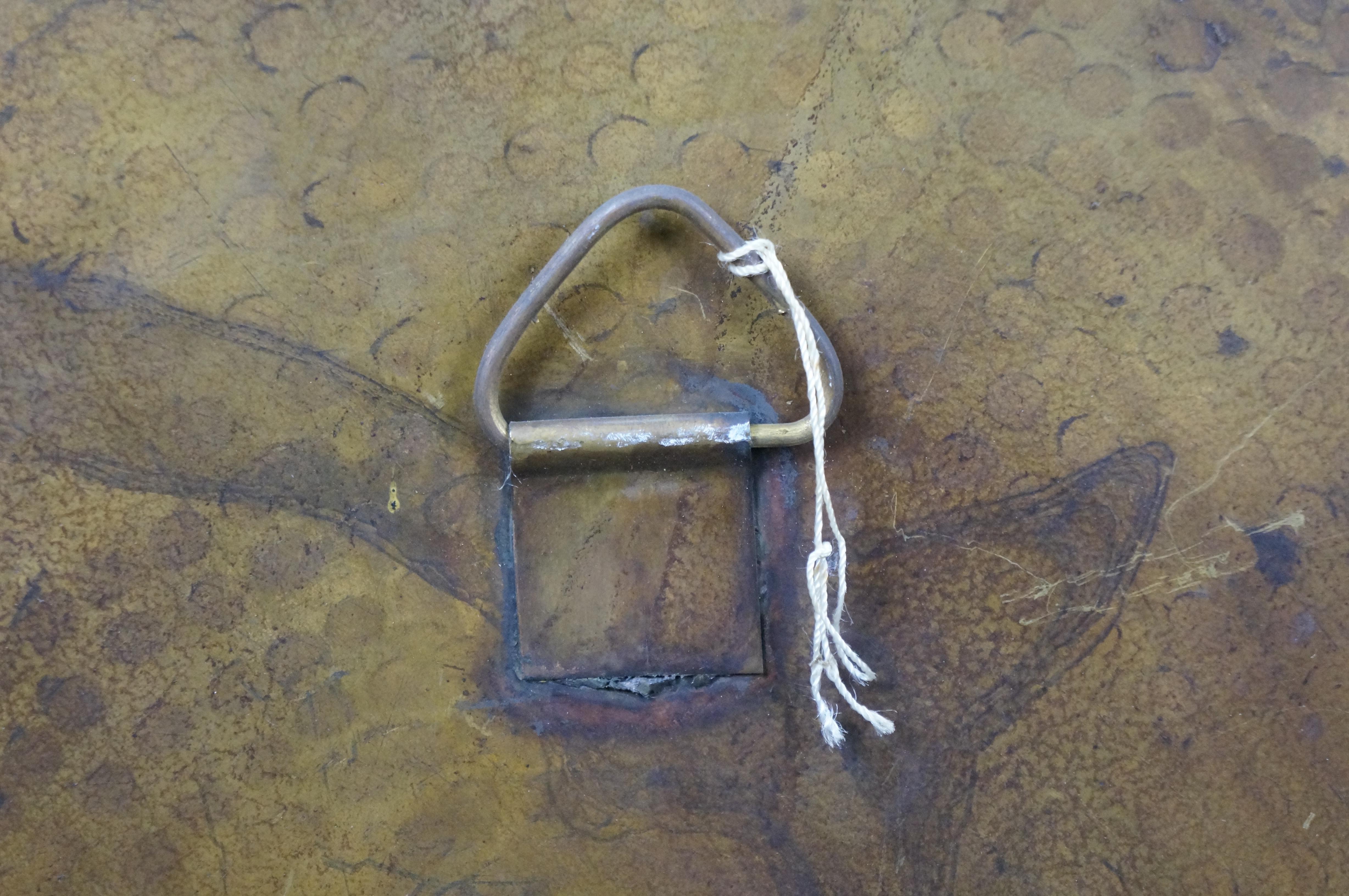 20. Jahrhundert europäischen gehämmert Messing Wand hängende Plaque Platte Tablett 30