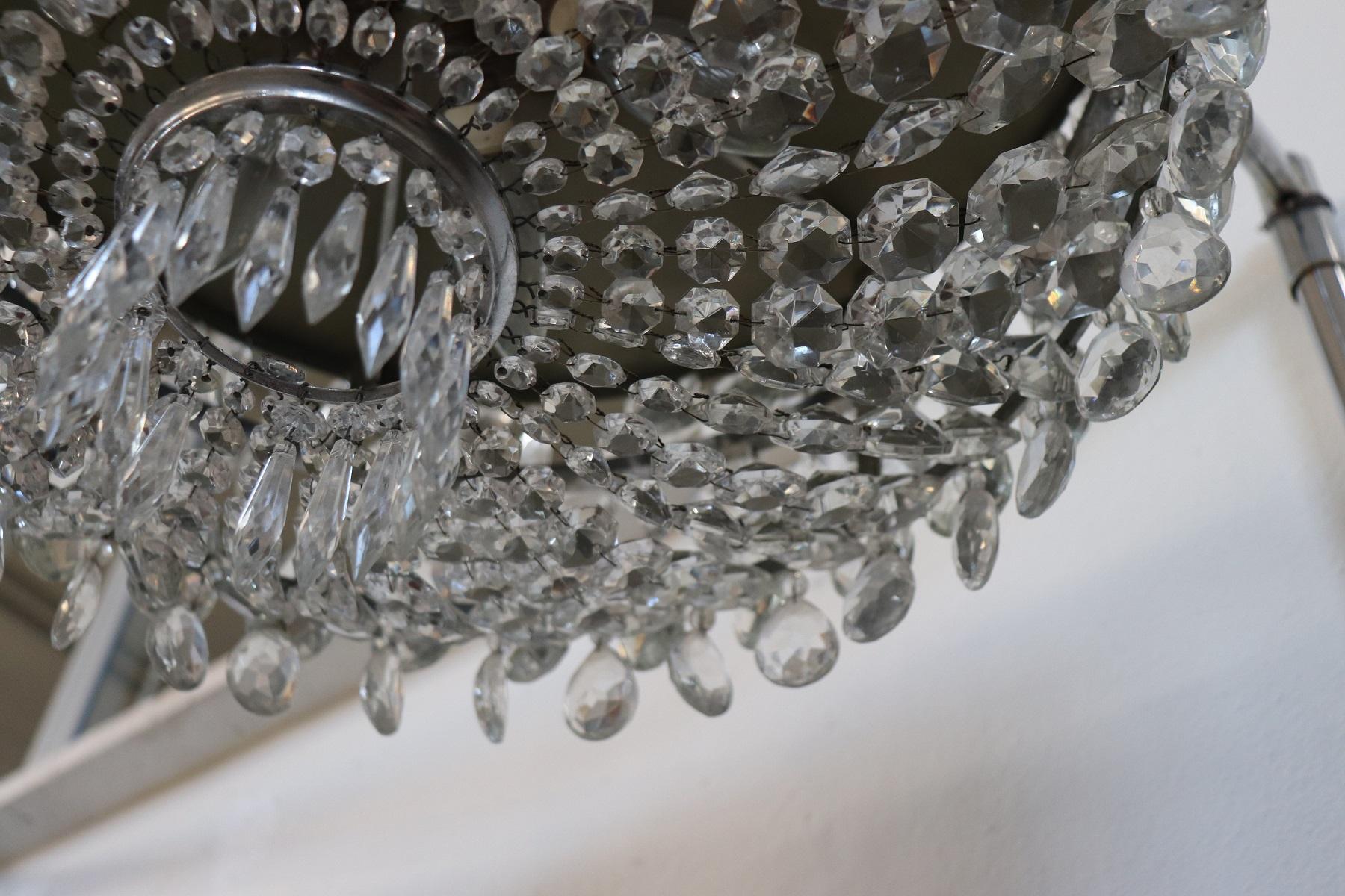 20th Century European Luxury Chandelier with Bohemian Crystal Drops 1