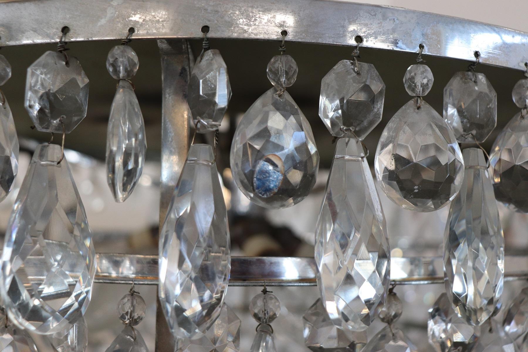 20th Century European Luxury Chandelier with Bohemian Crystal Drops 2