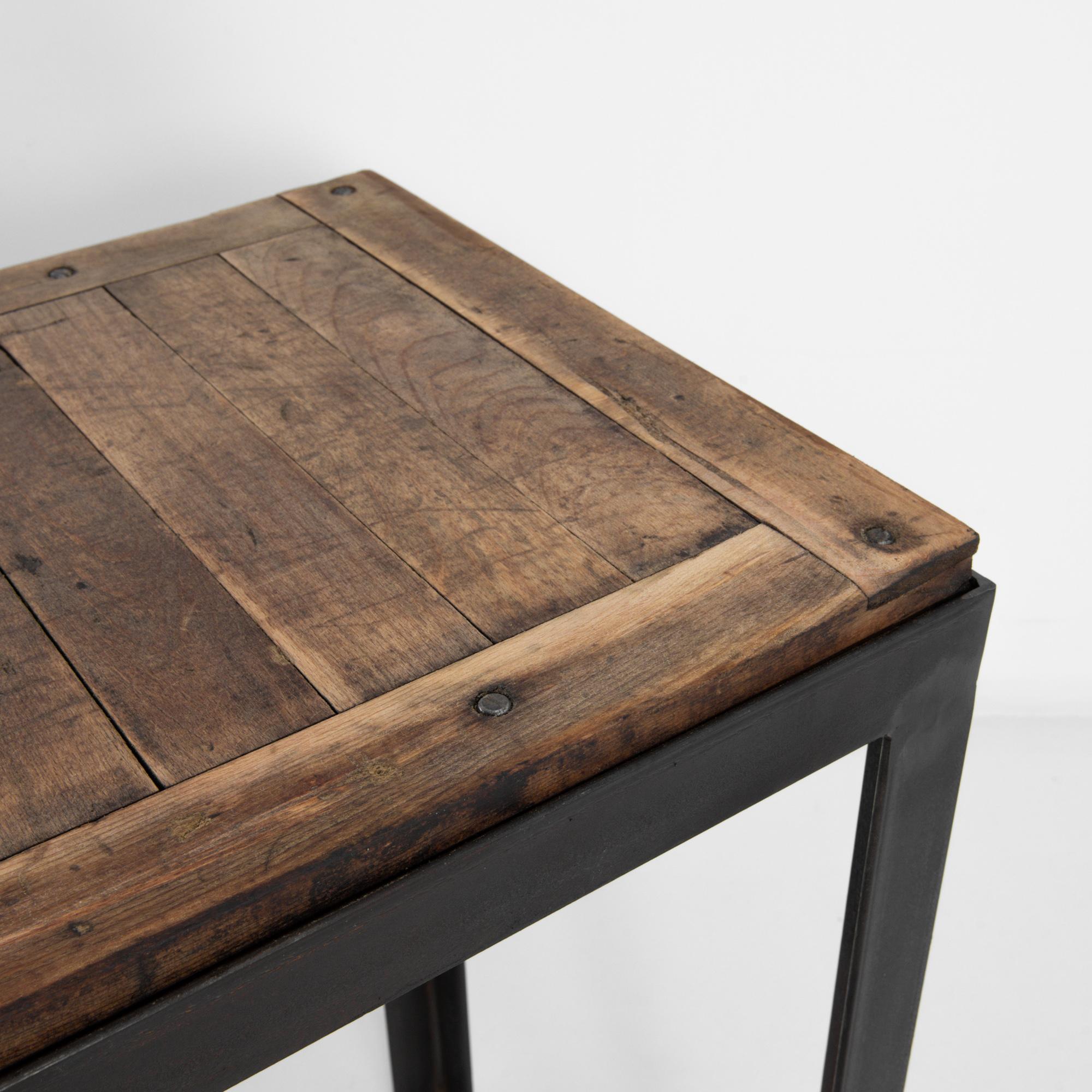 20th Century European Minimalist Table with Wooden Table Top 1