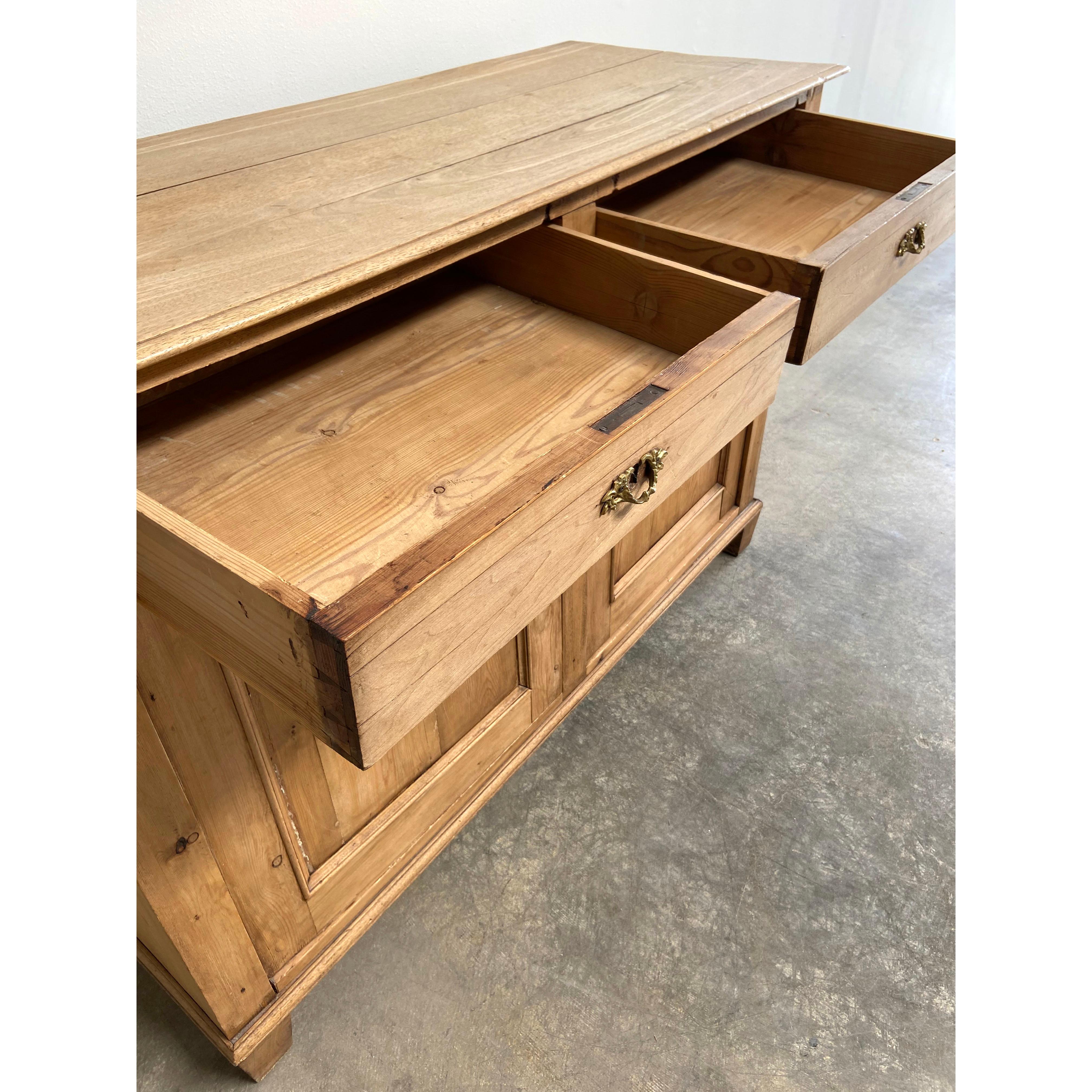 20th Century European Pine Sideboard or Cabinet In Good Condition In Brea, CA