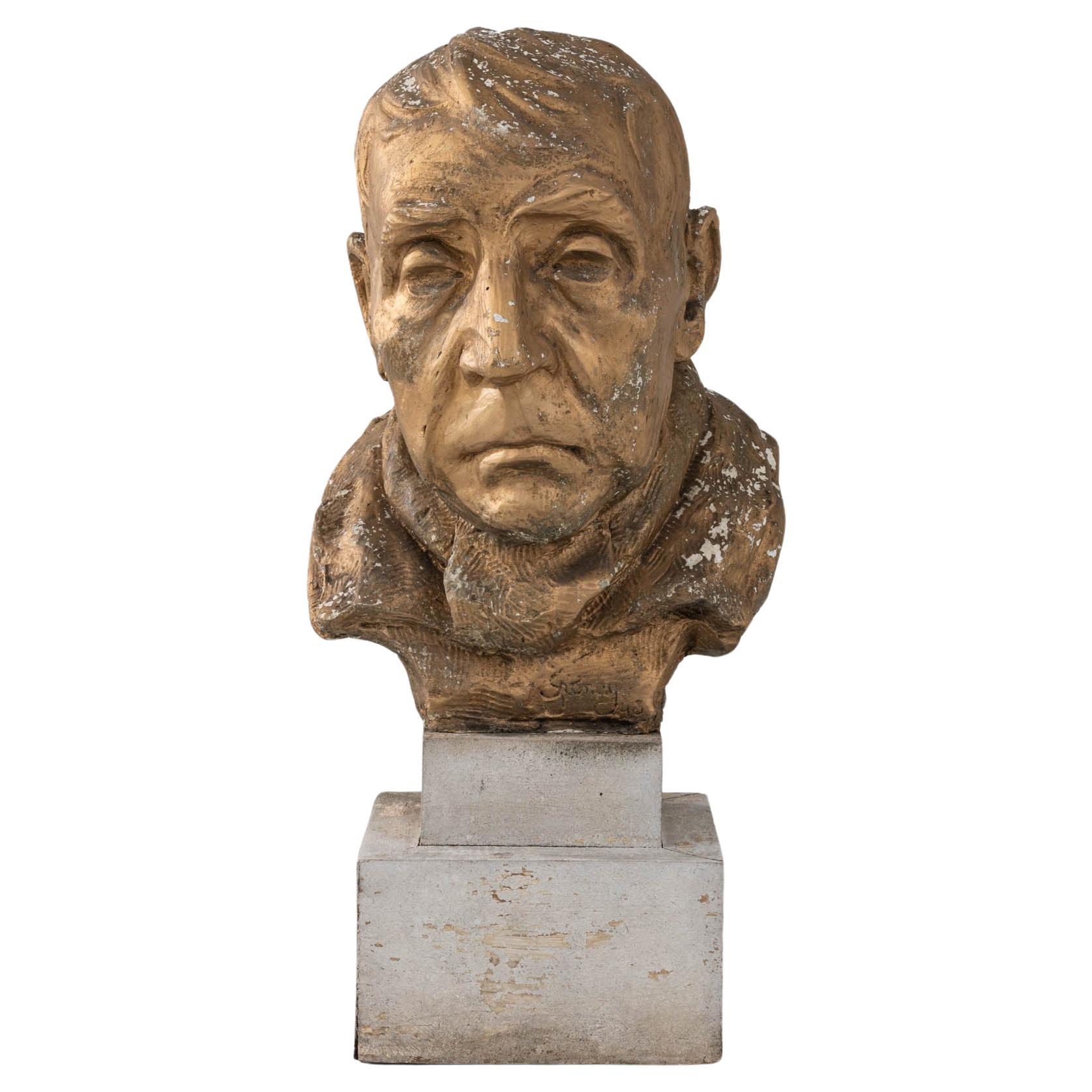 20th Century European Plaster Bust  For Sale