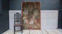 20th Century European Romantic Framed Gobelin or Tapestry