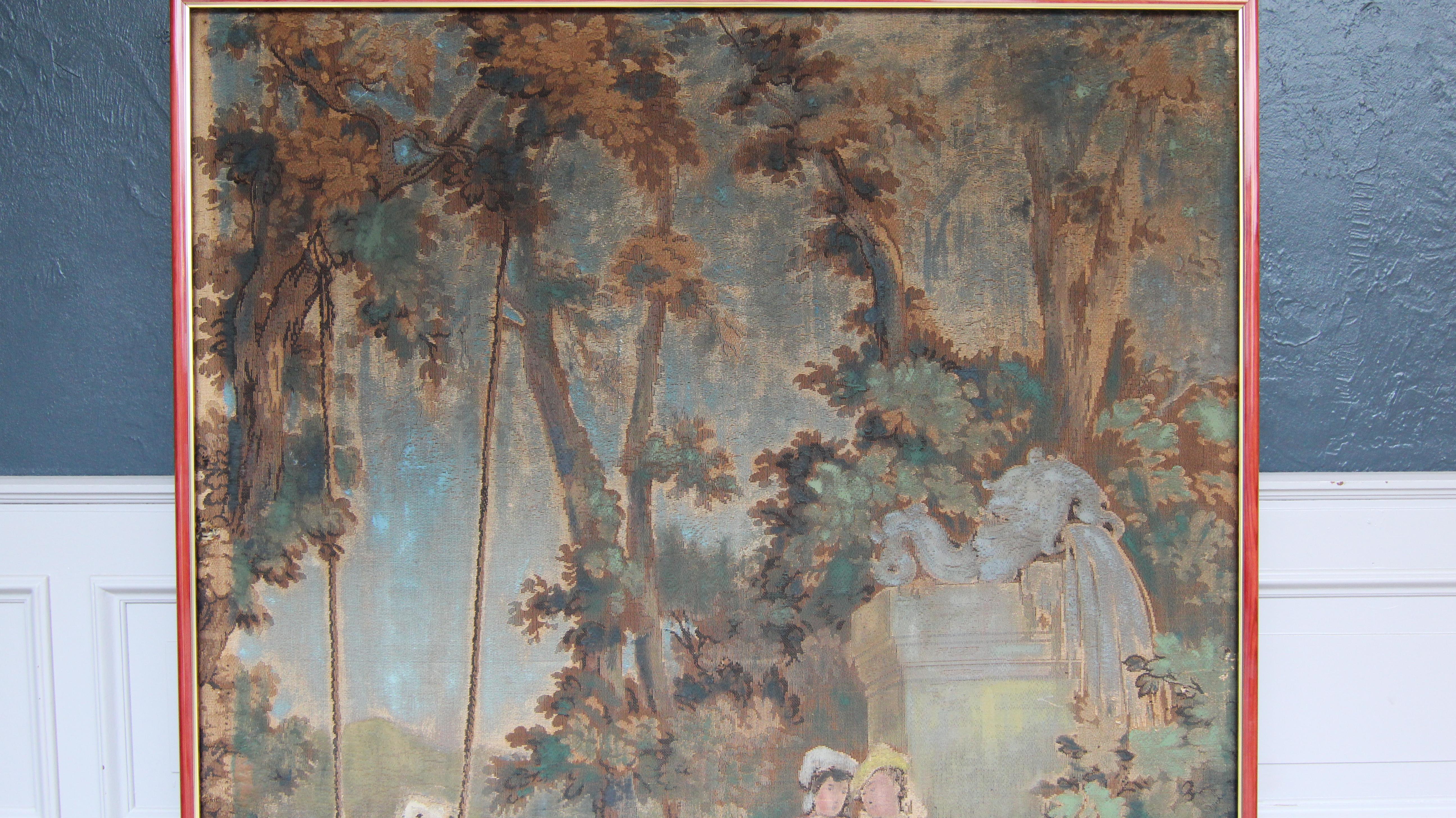 20th Century European Romantic Framed Gobelin or Tapestry 3