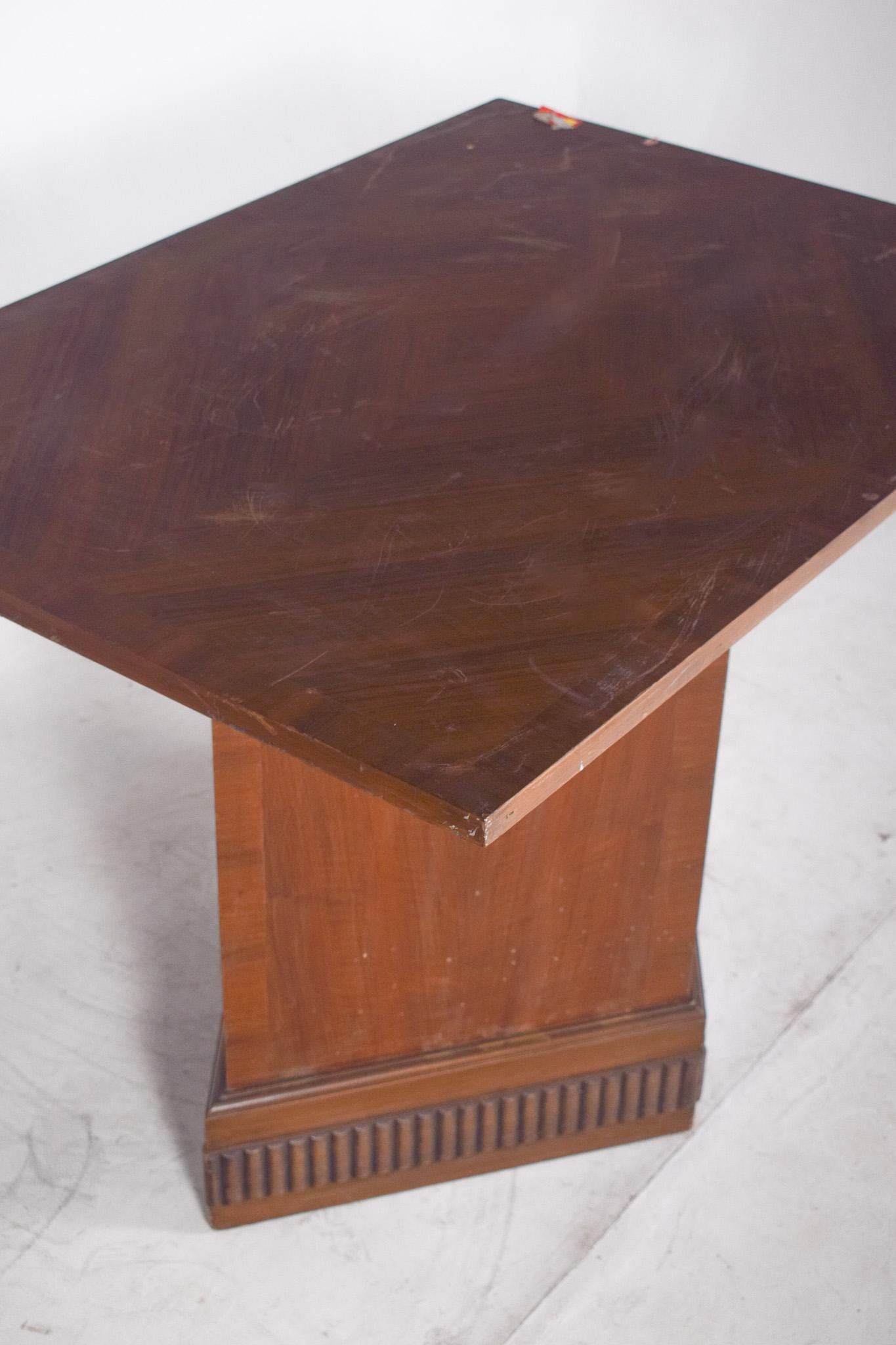 Wood 20th Century European Table with Base Unit and Door For Sale