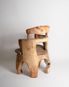 20th Century European, Wooden 'dugout' chair