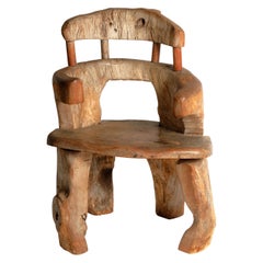 20e siècle Européen, Chaise en bois "pirogue
