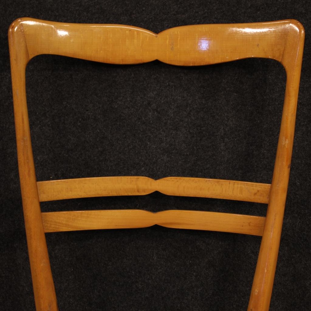 20th Century Exotic Wood and Faux Leather Italian Design 6 Chairs, 1970 3