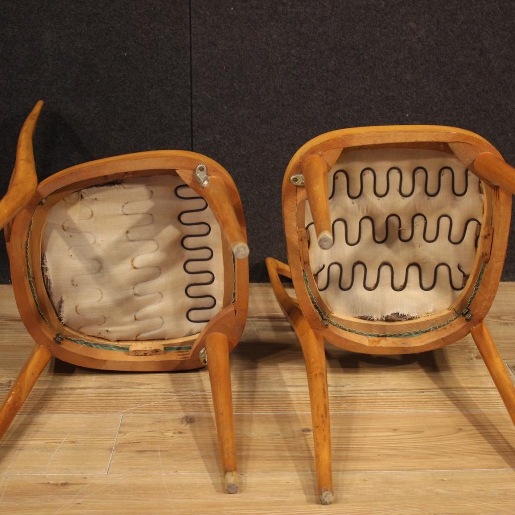 20th Century Exotic Wood and Faux Leather Italian Design 6 Chairs, 1970 6