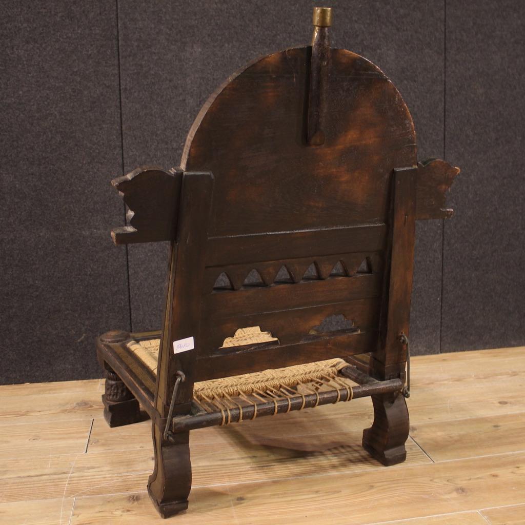 20th Century Exotic Wood Indian Chair, 1970 For Sale 8