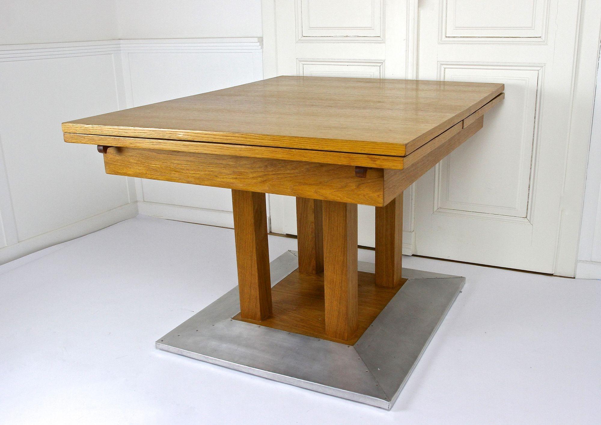 20th Century Extendable Oakwood Dining Table by Josef Hoffmann, AT ca. 1905 For Sale 3