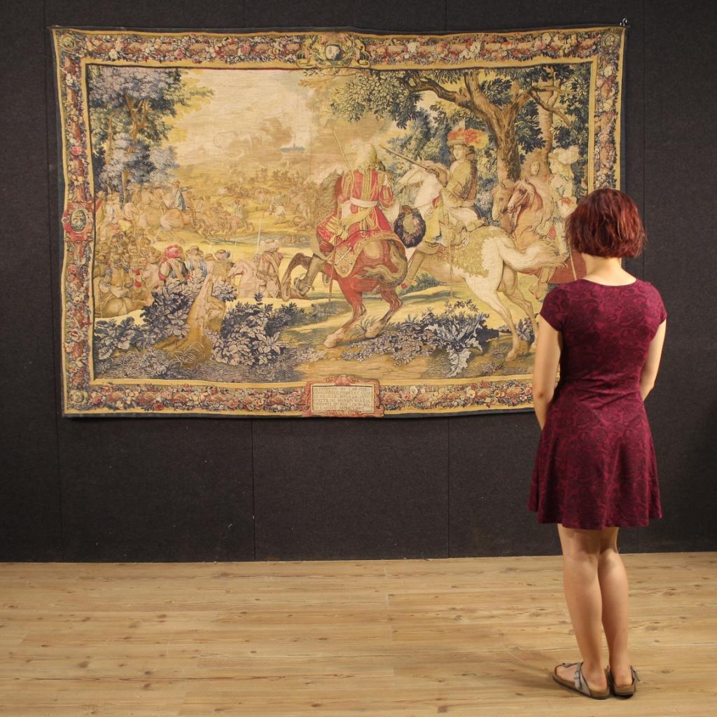 20th Century Fabric French Tapestry Depicting the Battle of King Louis XIV, 1970 7