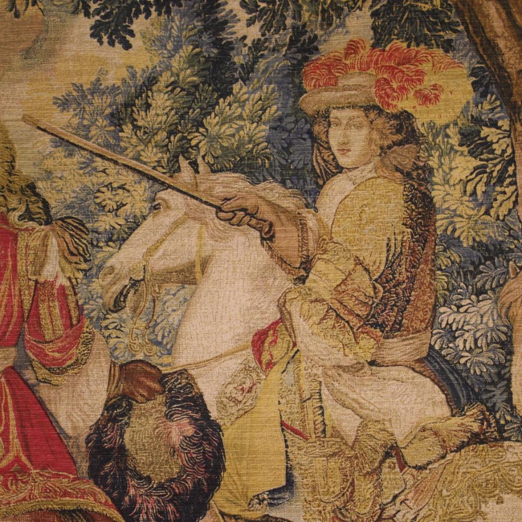 20th Century Fabric French Tapestry Depicting the Battle of King Louis XIV, 1970 In Good Condition In Vicoforte, Piedmont
