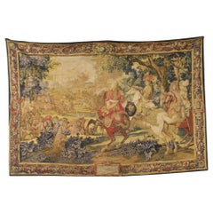 20th Century Fabric French Tapestry Depicting the Battle of King Louis XIV, 1970