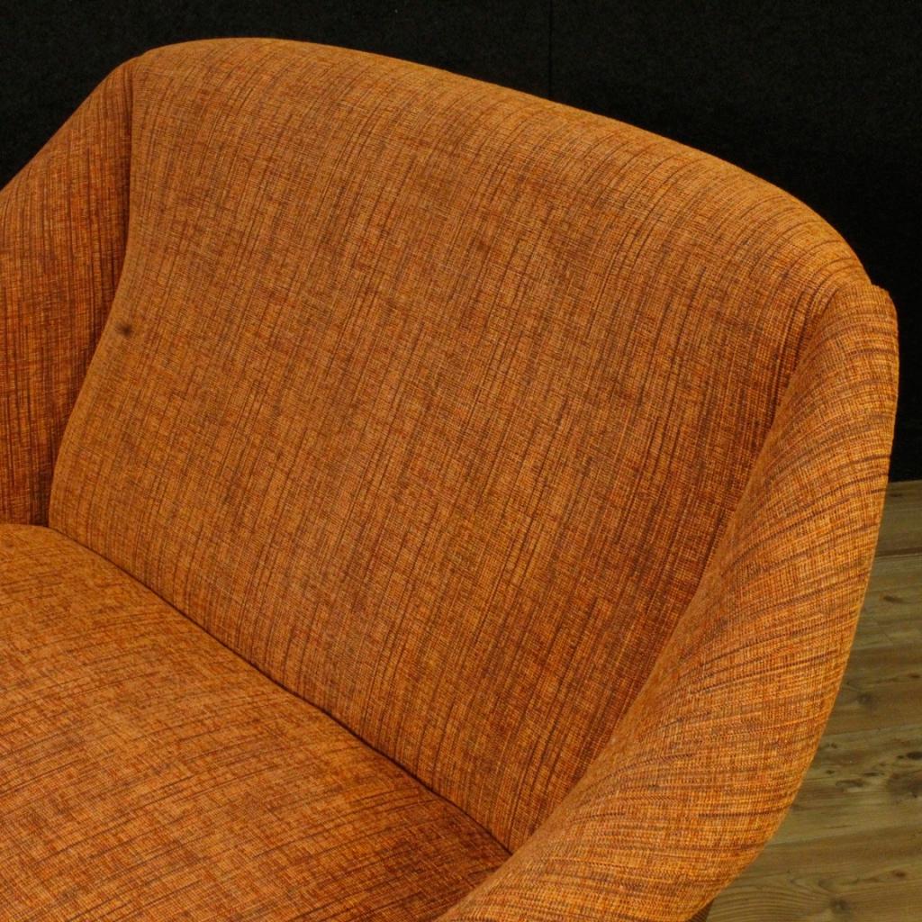 20th Century Carlo De Carli Orange Fabric Italian Design Sofa, 1950 5