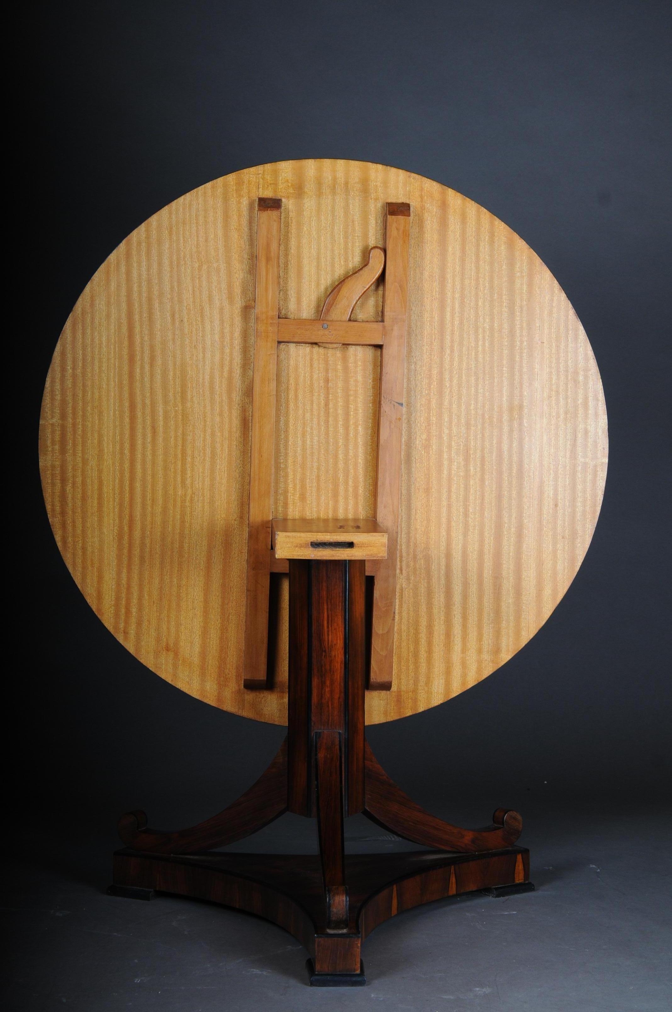 20th Century Fancy Round Folding Table in Biedermeier Style For Sale 1