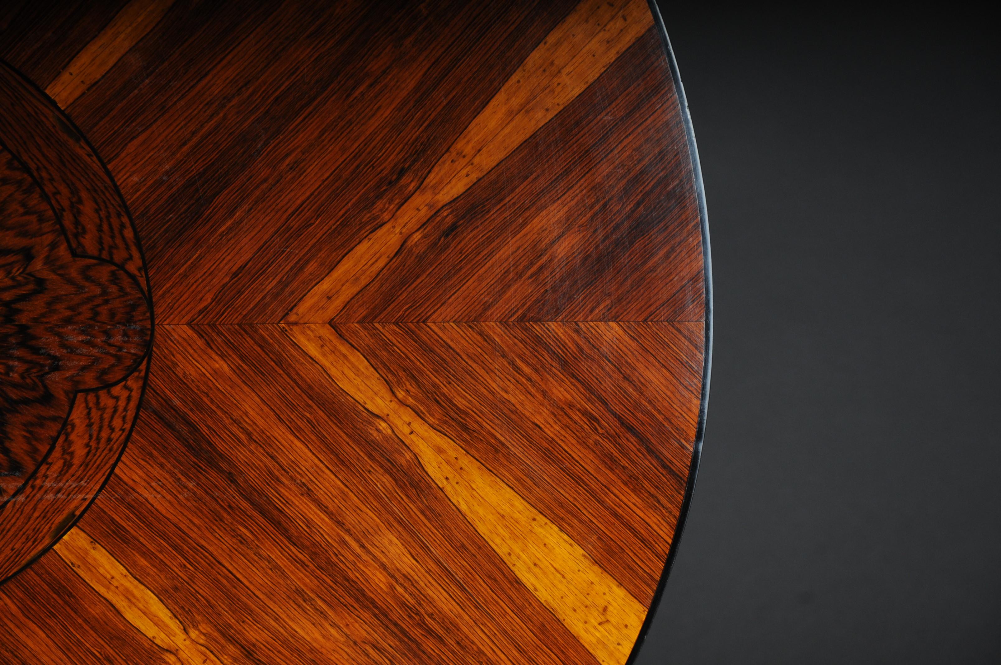 Veneer 20th Century Fancy Round Folding Table in Biedermeier Style For Sale